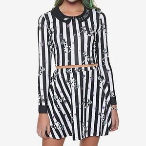 BEETLEJUICE STRIPED LONG-SLEEVE CROP AND SKIRT
